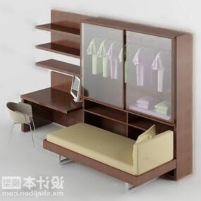 Šatní skříň s pohovkou kombinovat nábytek 3D model