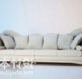 3д модель многоместного современного тканевого дивана