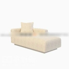 White Fabric Lounge Daybed 3d model