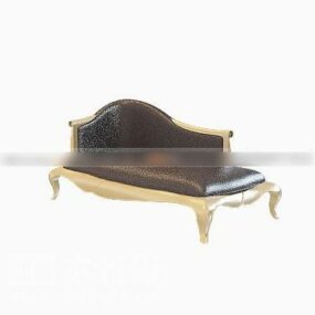 Classic Brass Leather Sofa Daybed 3d model
