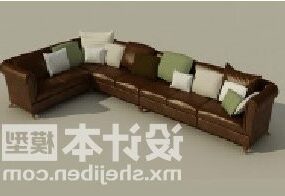 Skórzana narożna sofa wieloosobowa Model 3D
