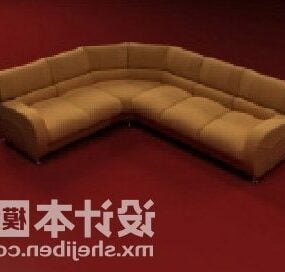 Sofá de varias plazas de cuero realista modelo 3d