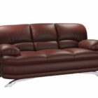 Living Room Multi Seaters Sofa Brown Leather
