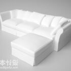 أريكة قماش بيضاء متعددة المقاعد