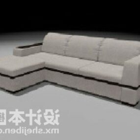 Multi Seaters Sectional Sofa White Color 3d model