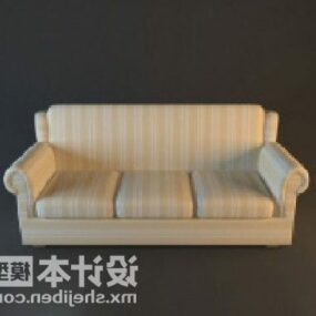 Canapé multiplaces de style rétro modèle 3D