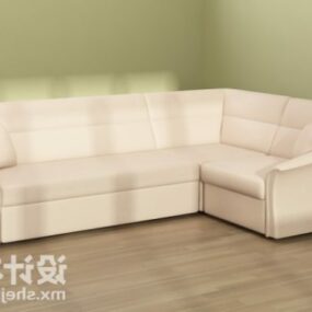 Weißes Mehrsitzer-Sofa in L-Form, 3D-Modell