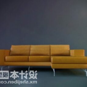 Modern Multi Seaters Sofa Yellow Color 3d model