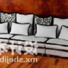 White Fabric Sofa With Cushion