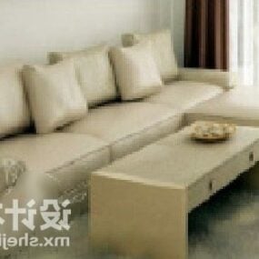 Beige Multi Seaters Sofa 3d model