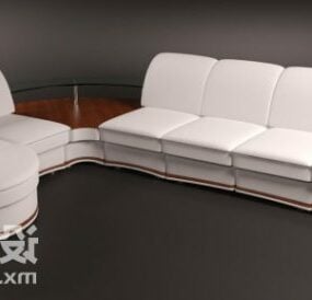 Modern White Multiplayer Sofa 3d model