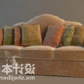 Camel Sofa With Cushion 3d model