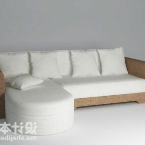 Mehrsitzer-Sofa im Schnittstil, 3D-Modell