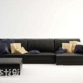3д модель многоместного секционного дивана