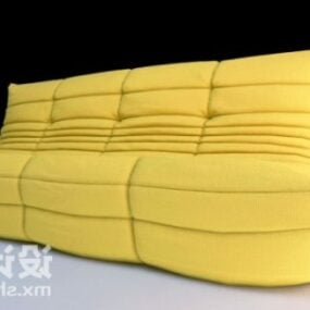 Sac de canapé multi places couleur jaune modèle 3D