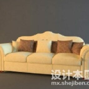 Multi Seaters Sofa Camel Shaped 3d model