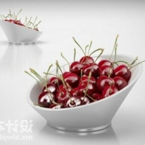 Strawberry In Bowl 3d model