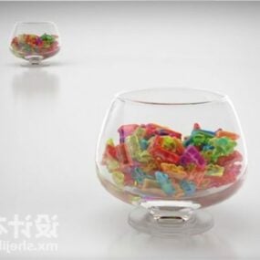 Essen im Glasgefäß 3D-Modell