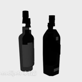 Τρισδιάστατο μοντέλο μαύρο μπουκάλι ποτών
