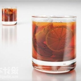 Mô hình 3d ly trà chanh đồ uống