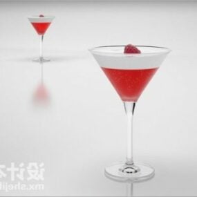 نموذج زجاج مشروبات الكوكتيل ثلاثي الأبعاد