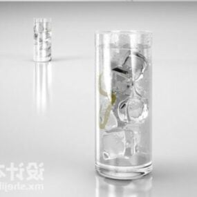 Beverage Glass With Ice 3d model