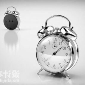 Classic Silver Alarm Clock 3d model