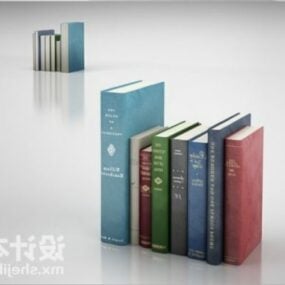 Book Stack Different Size 3d model