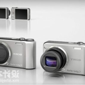 3d модель компактного фотоапарата Canon Silver Color