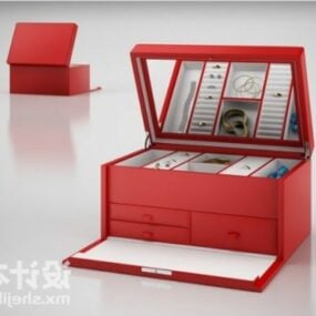 Boîte à bijoux rouge modèle 3D