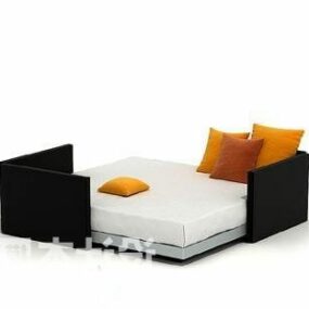 Modello 3d moderno letto singolo quadrato