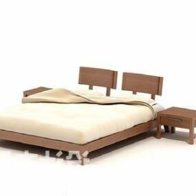 Double Bed Modernism Style 3d model