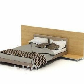 Double Bed Furniture Simple Design 3d model