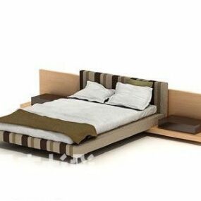 Double Bed Strip Pattern 3d model