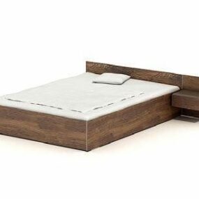 3д модель простой двуспальной кровати в стиле модерн