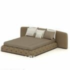 Brown Double Bed With Pillow