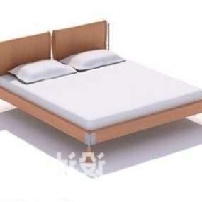 نموذج ثلاثي الأبعاد لسرير مزدوج بسيط معاصر