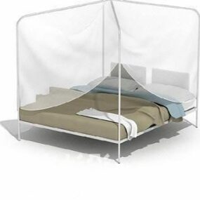 Meubles de lit double affiche moderne modèle 3D