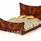 Double Bed Brown Wooden Furniture