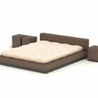 Nowoczesne łóżko podwójne w kolorze brązowym