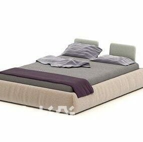회색 매트리스 더블 침대 가구 3d 모델