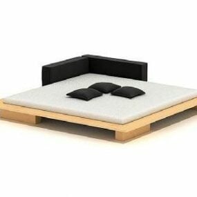 Stylized Modern Double Bed 3d model