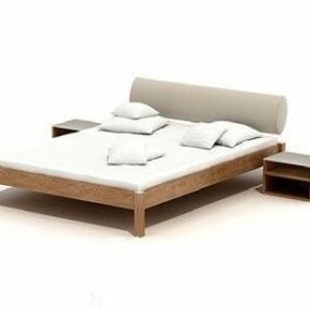 साधारण डबल बेड आधुनिक फर्नीचर 3डी मॉडल