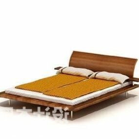 Interior Simple Double Bed 3d model