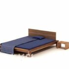 Minimalist Double Bed Purple Mattress