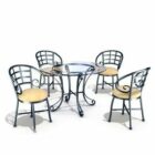 Iron Glass Table And Iron Chair Combination