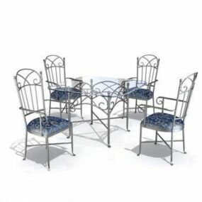 Żelazny stolik kawowy i krzesło Meble ogrodowe Model 3D