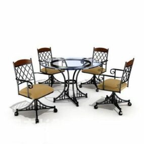 Stół i krzesło do restauracji na świeżym powietrzu Model 3D