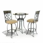 Round Table And Bar Chair Combination