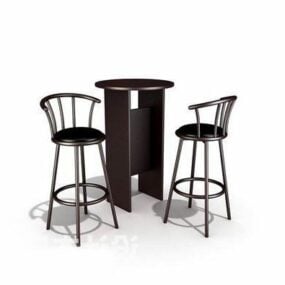 Stół barowy i zestaw krzeseł Model 3D